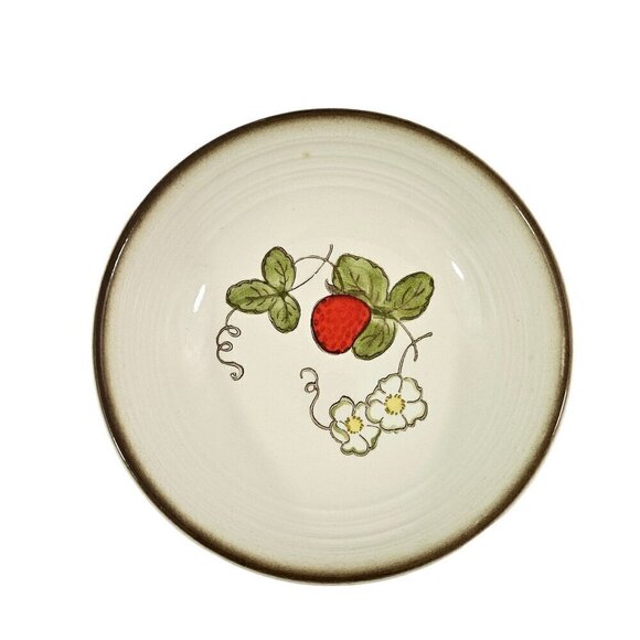 Vtg Metlox Poppytrail California Strawberry Ceramic Soup Salad Bowls – Set of 3 - Picture 8 of 16